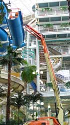 Waterslide blue bullet demolition – Removing a waterslide from a confined area, one section at a time.
